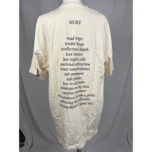 New RUMORED x Frachella Inspirational T-SHIRT XL oversized Cotton Cream Beach - Picture 5 of 13